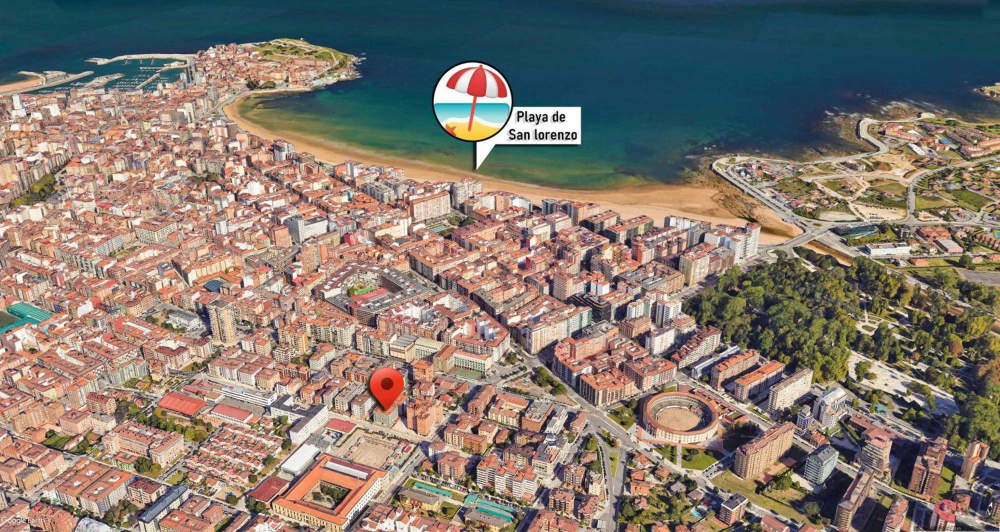 Espacio Moderno En Gijon Playa Esterno foto